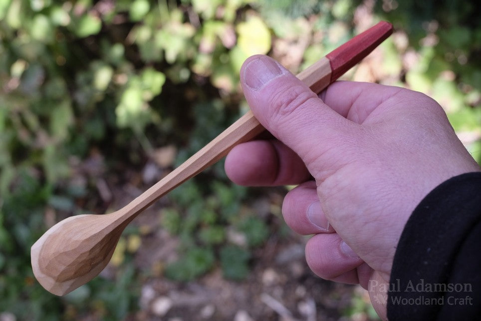Teaspoon - Rowan wood with red handle