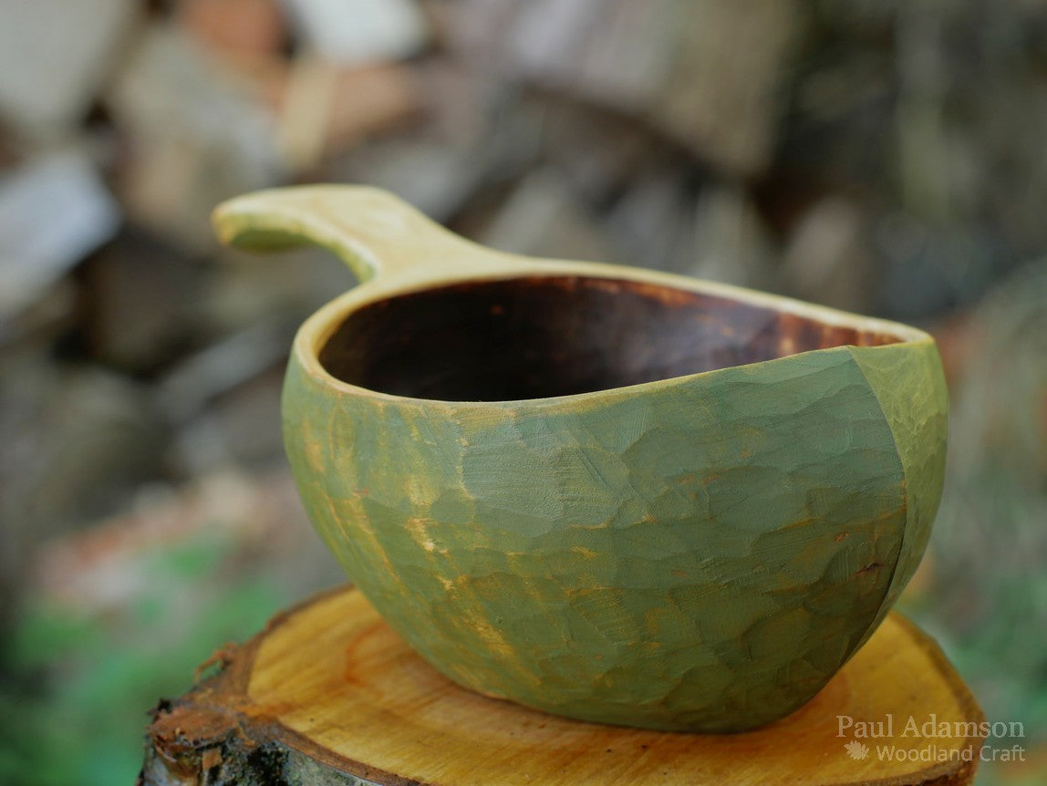 Hand Carved Bird Kuksa - Green Alder 250ml