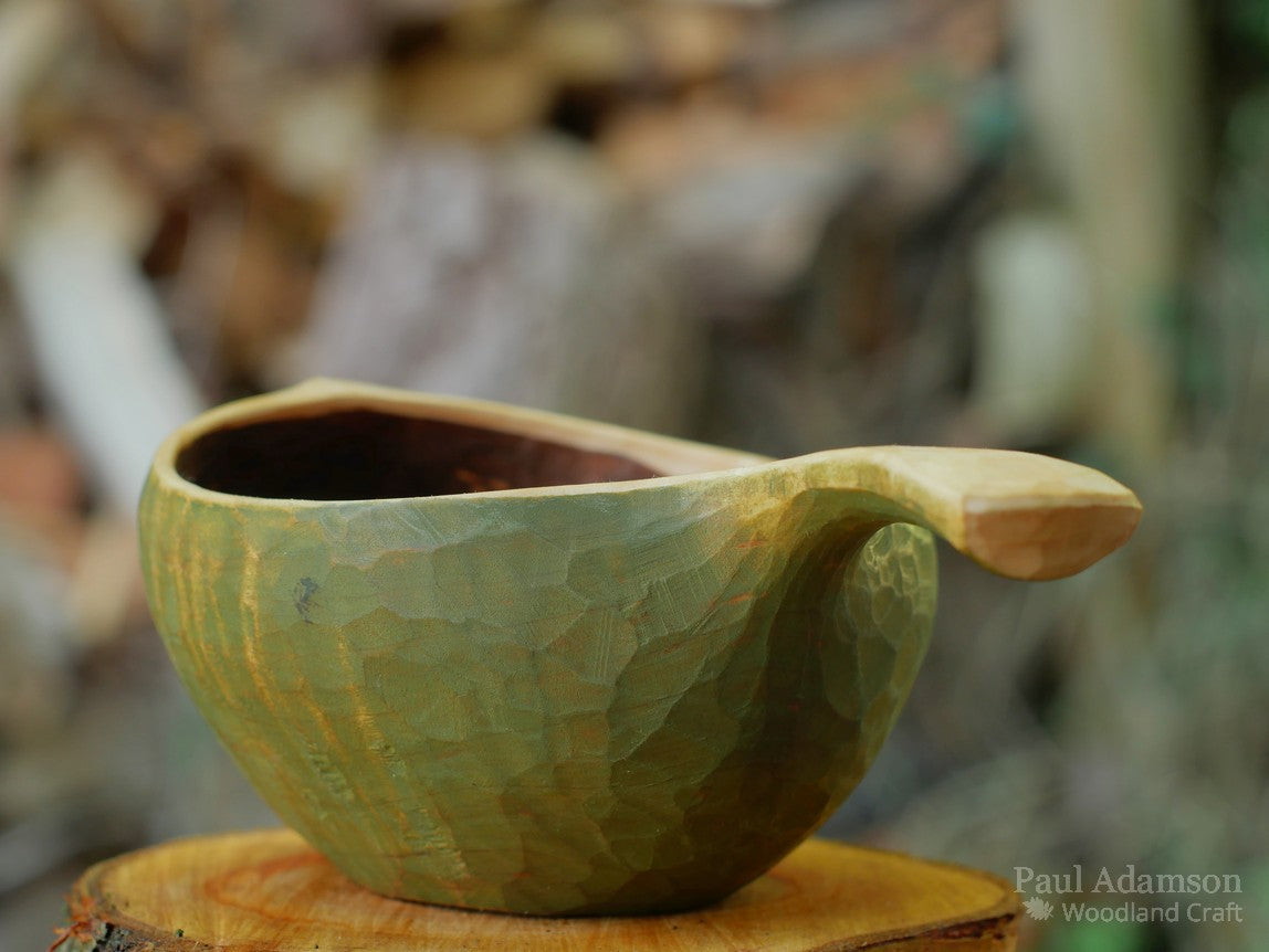 Hand Carved Bird Kuksa - Green Alder 250ml