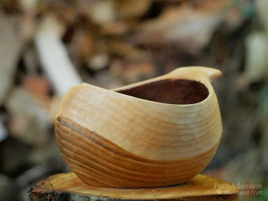 Hand Carved Cherry Wren Cup (short tail) - 250ml