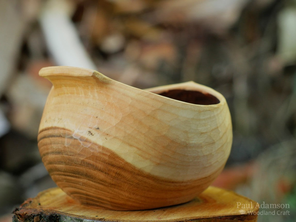 Hand Carved Cherry Wren Cup (short tail) - 250ml