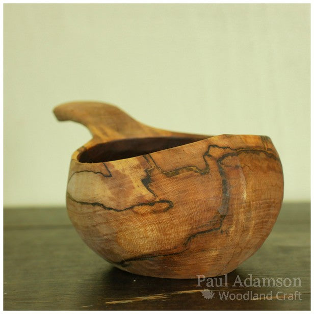 Hand Carved Kuksa - Dark Spalted Sycamore 3 - 250ml