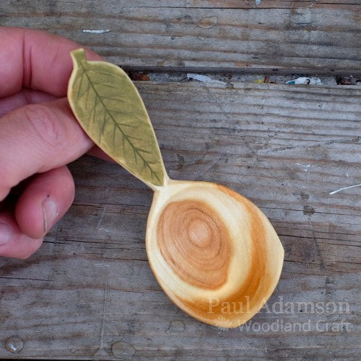 Hand Carved Leaf Scoop - Cherry