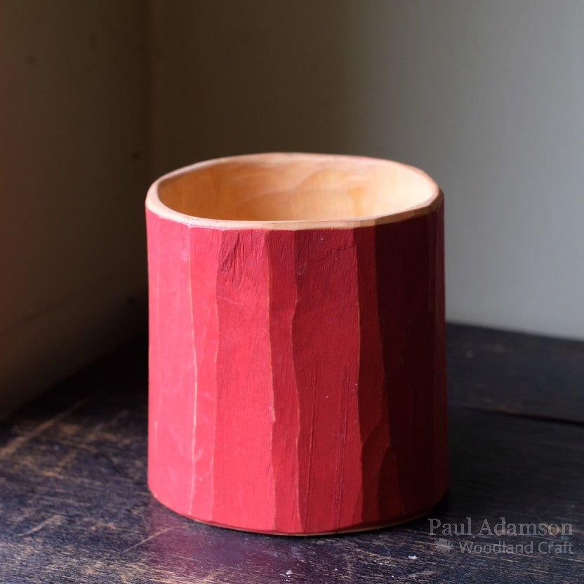 Shrink pot container - Red milk paint